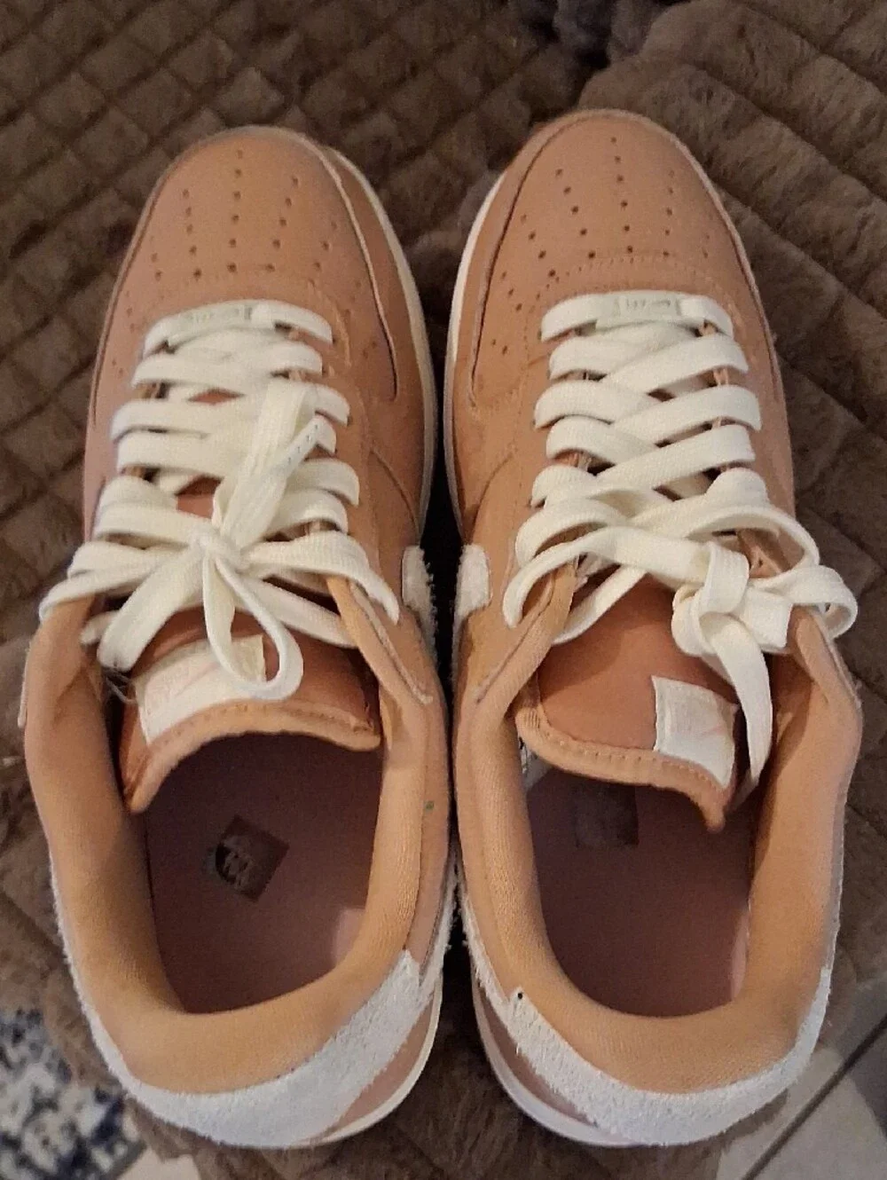 Nike Men's Low-Top Sneakers - Tan with White Swoosh